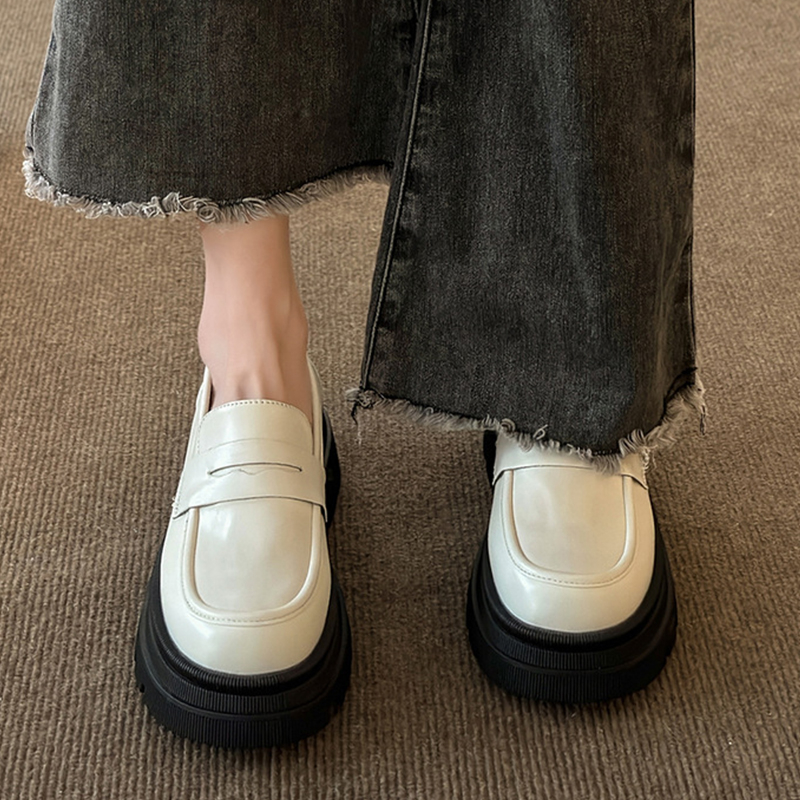 Mới Giày Da Đế Dày Phong Cách vintage Nhật Bản Thời Trang Cho Nữ Size 34-40