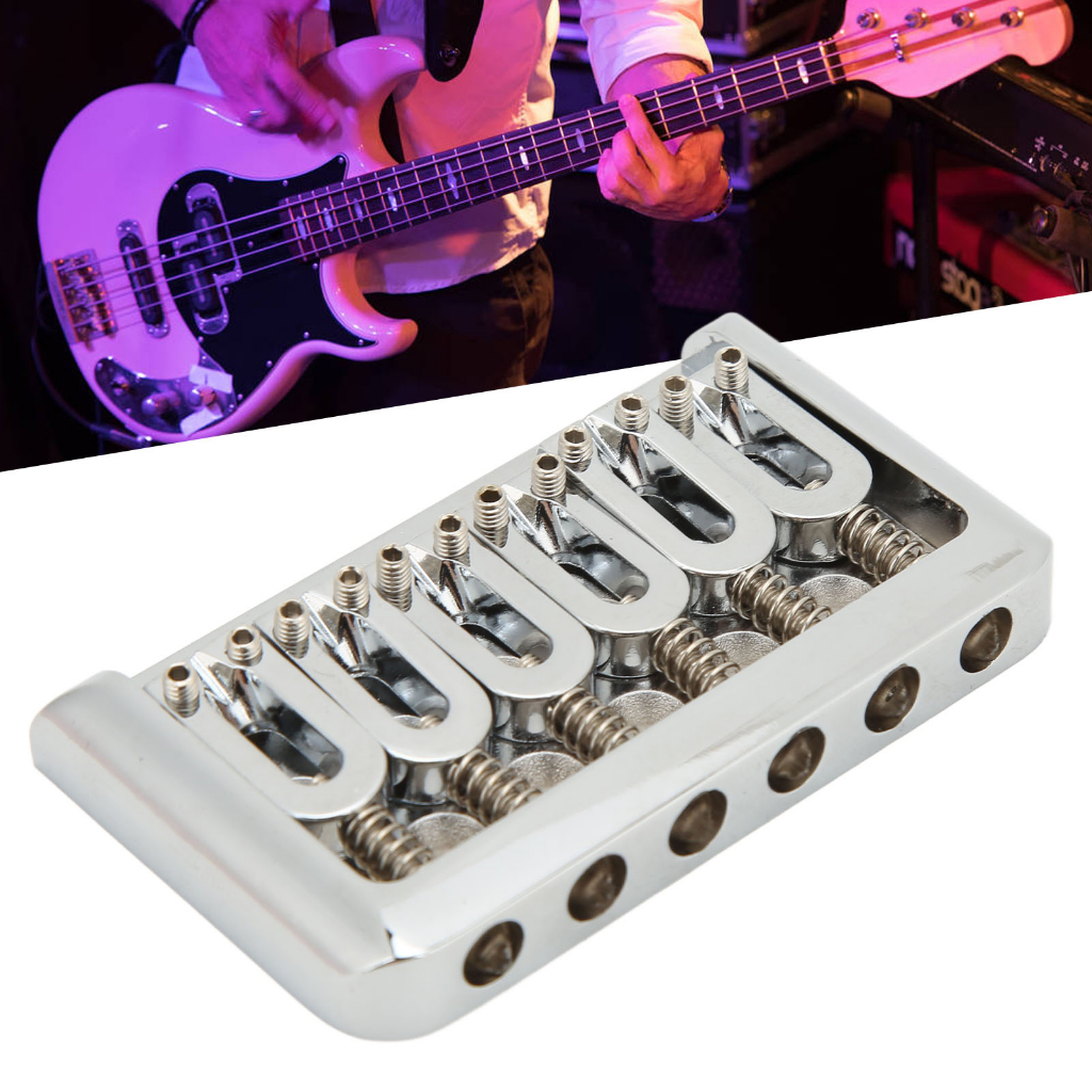 NiceOne 76mm Cố Định Hardtail Đàn Guitar Cầu Hình Chữ U Dây Khoảng Cách Con Lăn Cầu Yên Xe cho Đàn Guitar Điện