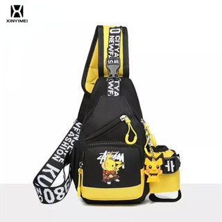 XINYIMEI Túi đeo chéo ngực hình Pikachu xinh xắn cho trẻ em