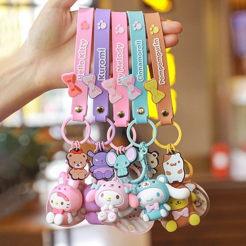 SANRIO Móc Khóa Hình Nhân Vật Hoạt Hình Kuromi Melody Cinnamoroll Hellokitty Dễ Thương