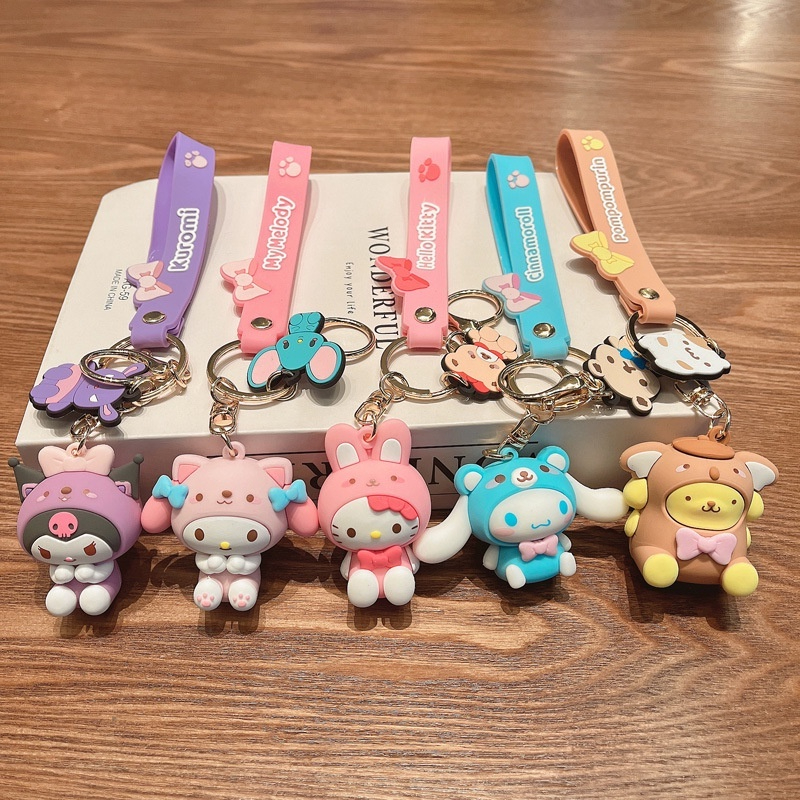 SANRIO Móc Khóa Hình Nhân Vật Hoạt Hình Kuromi Melody Cinnamoroll Hellokitty Dễ Thương