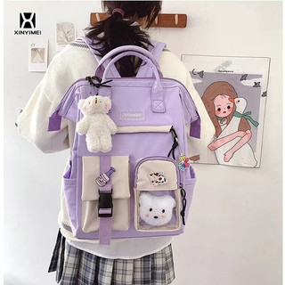 Balo đi học XINYIMEI hình gấu teddy thời trang Hàn Quốc cho nữ