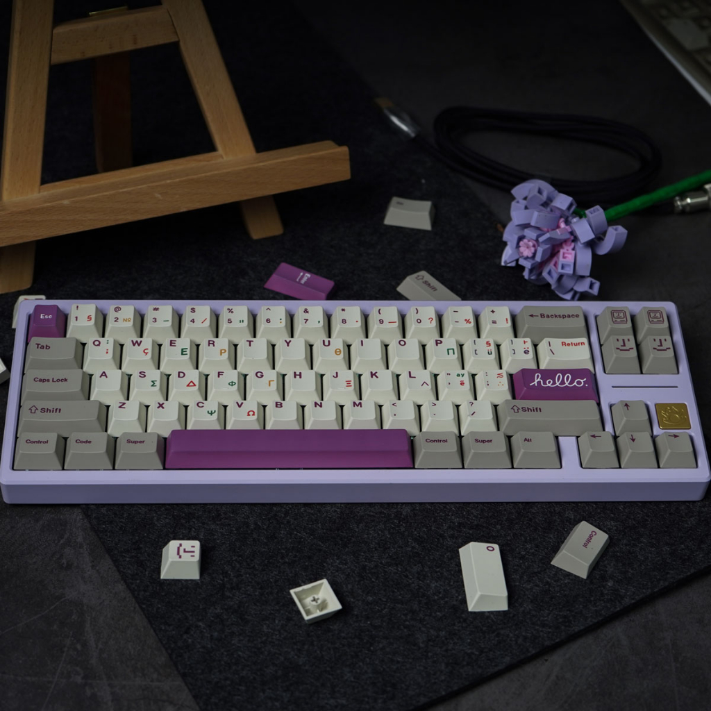 Vỏ Bảo Vệ Chìa Khóa Màu Tím Hy Lạp pbt dye-sub cherry profile Tùy Chỉnh
