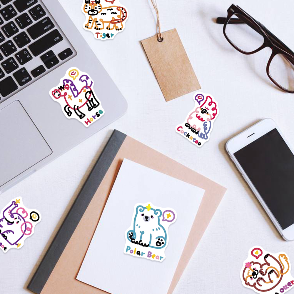 Set 50 Miếng Dán Hoạt Hình Trang Trí Ván Trượt / laptop / Điện Thoại