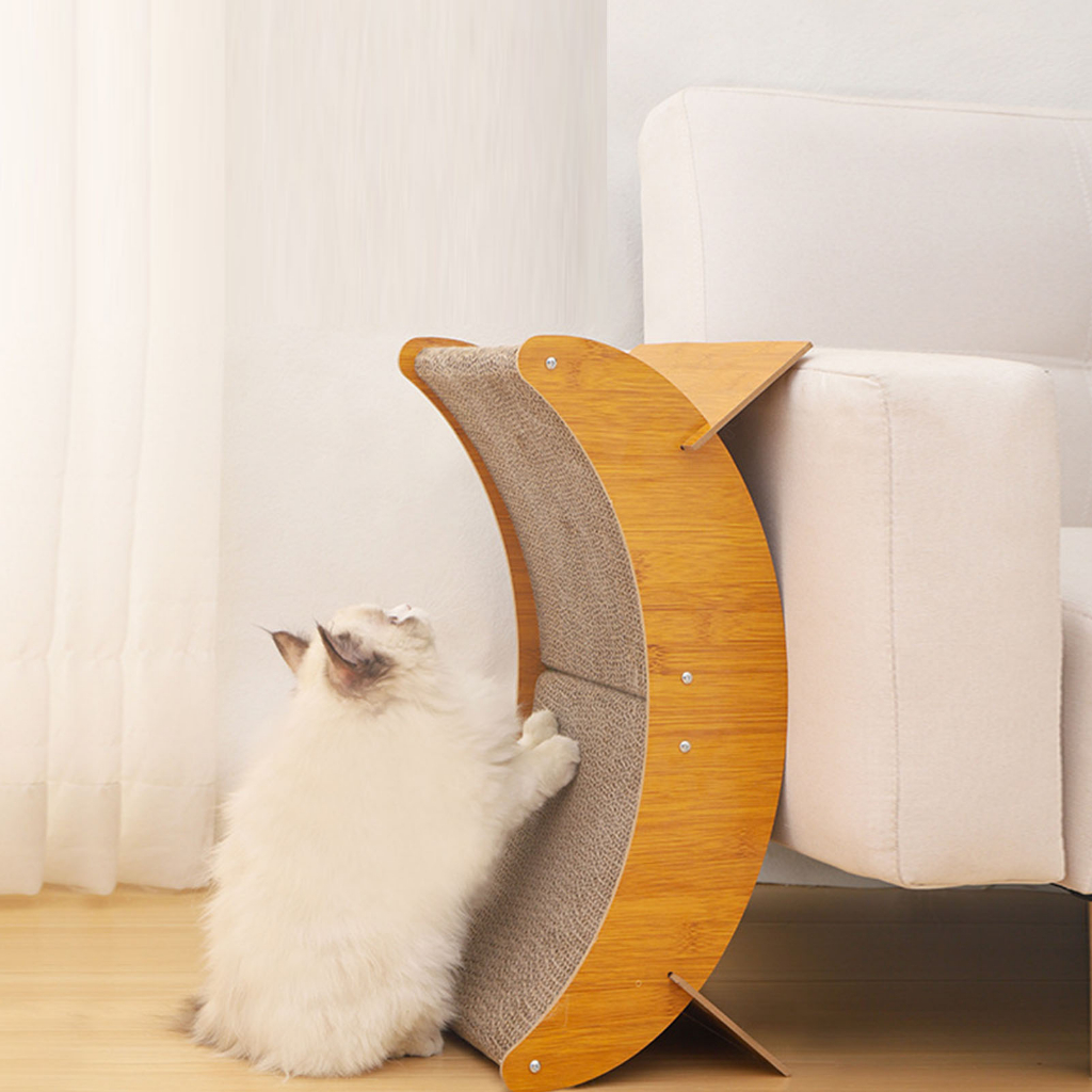 Elsabell. Cat Scratcher Bed Đa chức năng Thoải mái gợn sóng Lounge cho đồ dùng thú cưng