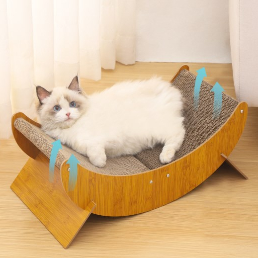 Elsabell. Cat Scratcher Bed Đa chức năng Thoải mái gợn sóng Lounge cho đồ dùng thú cưng