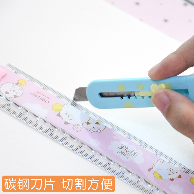 Deli Dao Giấy mini Tự Làm Họa Tiết Hoạt Hình Dễ Thương Cho Học Sinh