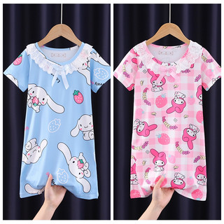 Đầm Ngủ Cổ Tròn In Họa Tiết Hoạt Hình Dễ Thương Cho Bé Gái