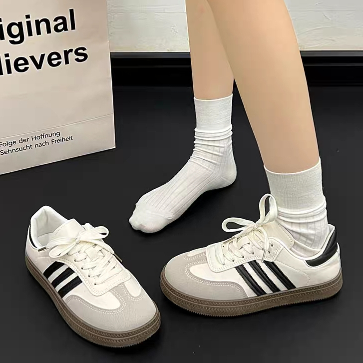 YAOLI  Giày Thể Thao Đế Bằng Thời Trang Retro Đức Cho Nữ