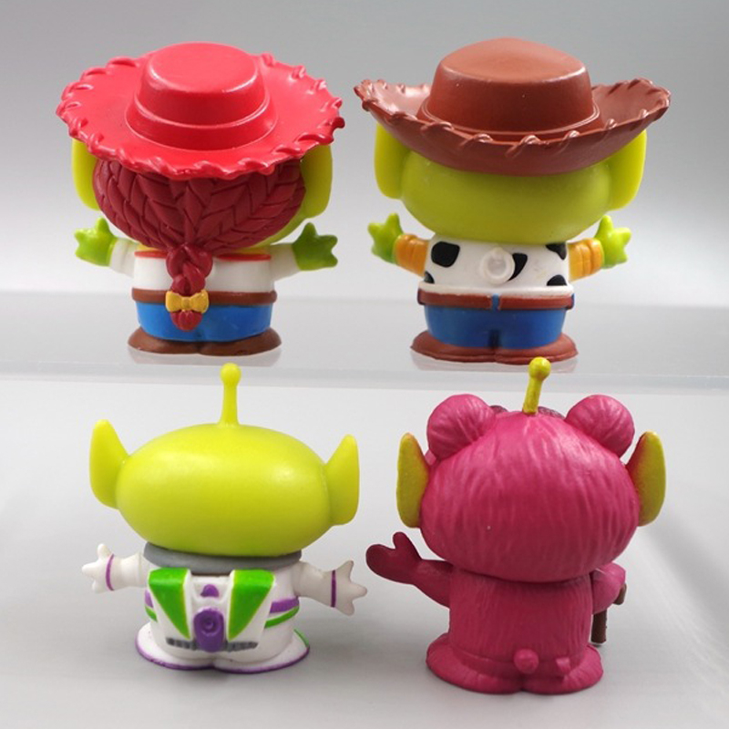 DISNEY Bộ 4 Mô Hình Nhân Vật sherif woody jessie lotso cowboy q Trong toy story