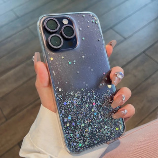 Casing compatible for iPhone 15 pro max  14 13 Pro Max 12 11 Pro Xs Max X 7 8 Plus 12 Mini Ốp điện thoại mềm lấp lánh