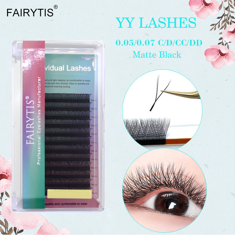 Fairytis YY Lông Mi Giả Mềm Mại Tự Nhiên Hai Đầu CC / DD Cong Chất Lượng Cao