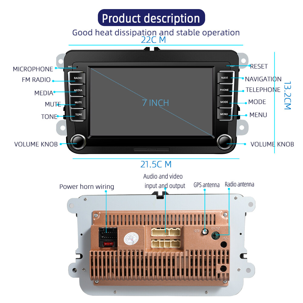 Ekleva Thiết Bị Định Vị gps android 2 din 7 inch Kết Nối bluetooth Cho Xe Ô Tô volkswagen vw caddy golf skoda