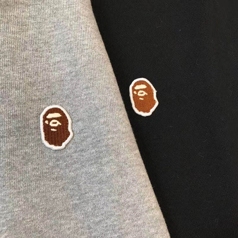 Bape Áo hoodie cotton Thêu Chữ Thời Trang Cho Nam Nữ