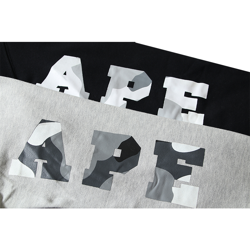 Bape Áo hoodie cotton Thêu Chữ Thời Trang Cho Nam Nữ