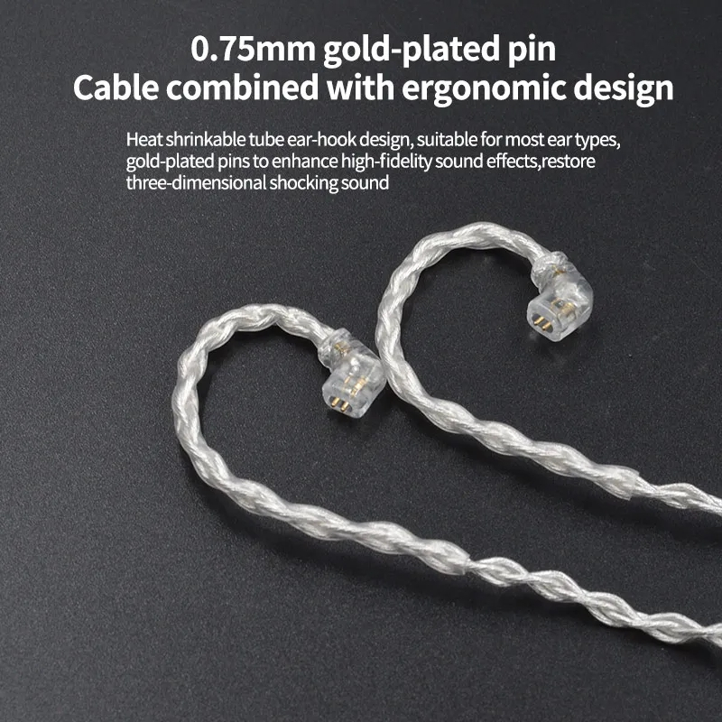 Dây Cáp Tai Nghe kz 8 Lõi Mạ Bạc Dày Dặn Dành Cho kz zs10 pro Zrx zsx zsn pro dq6 eda Dc