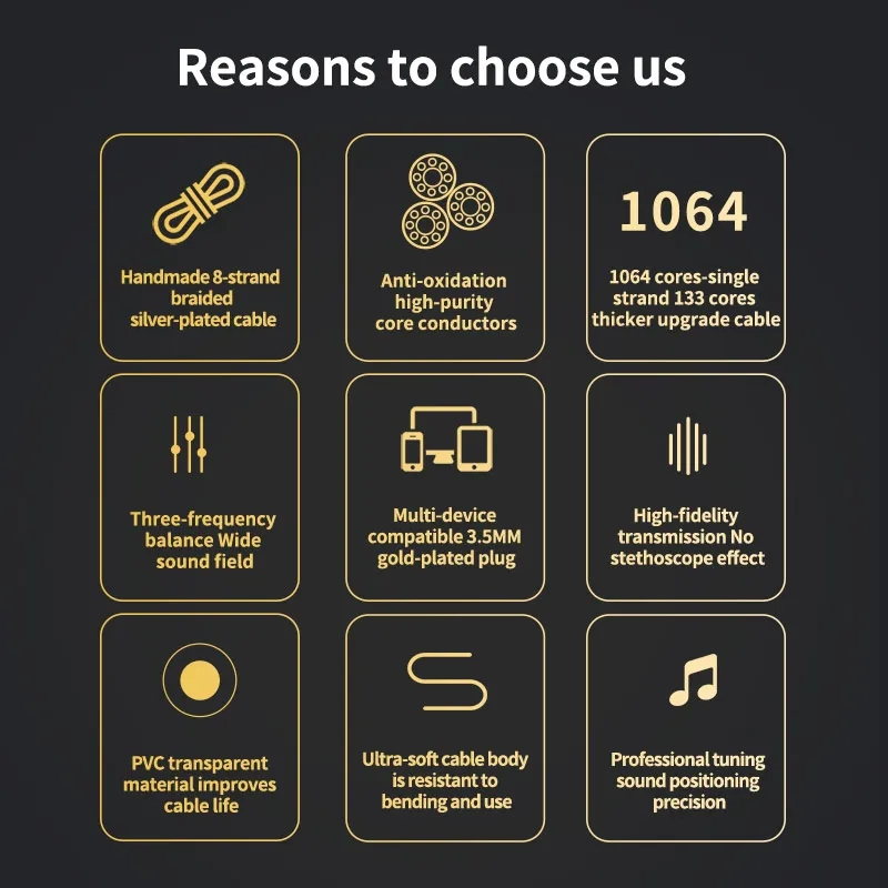 Dây Cáp Tai Nghe kz 8 Lõi Mạ Bạc Dày Dặn Dành Cho kz zs10 pro Zrx zsx zsn pro dq6 eda Dc