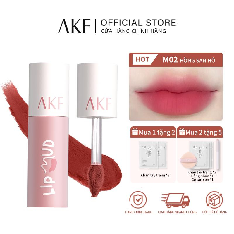 【AKF】Son môi lì akf mịn như nhung thấm nước chống khô lâu trôi và dưỡng ẩm môi 3g