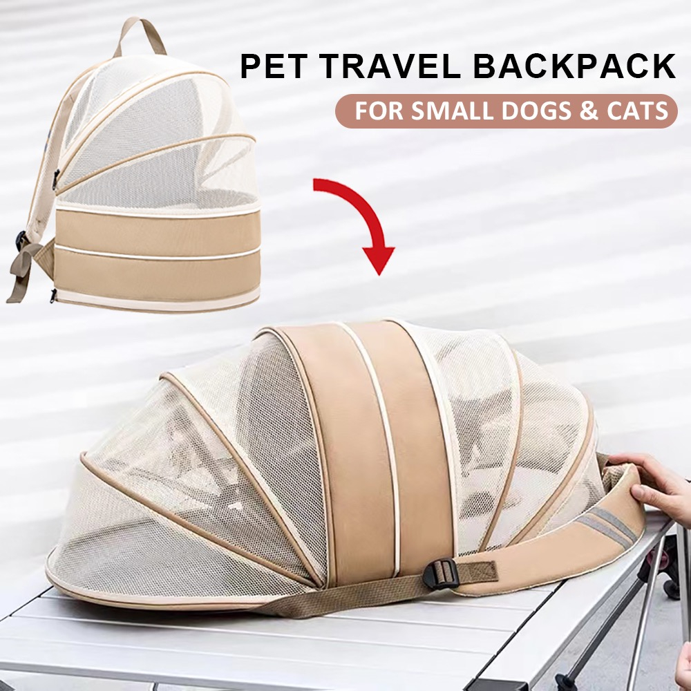 Elsabell. Cat Pet Ba lô mang theo thoáng khí Sử dụng kép Nhà túi chó có thể mở rộng cho thú cưng cỡ trung bình nhỏ