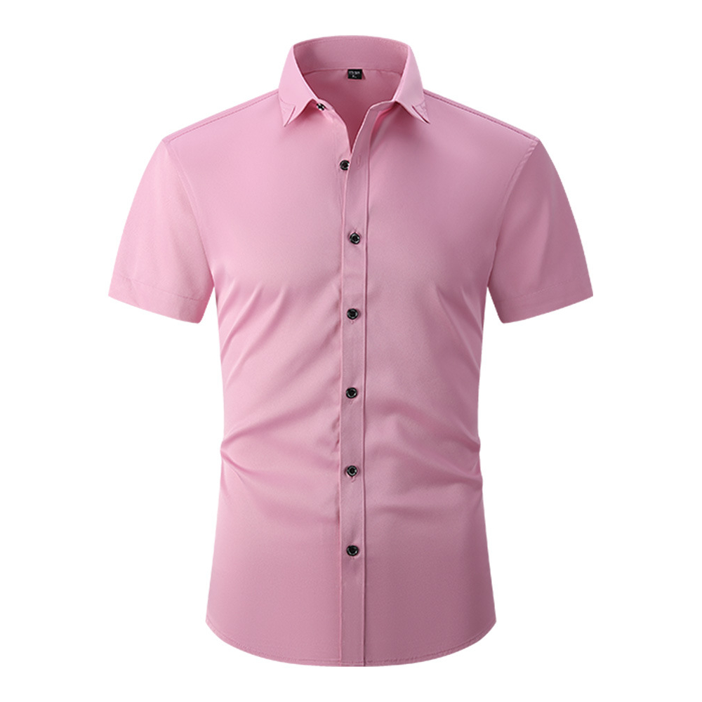 Áo Sơ Mi Ngắn Tay Dáng Ôm Cài Nút Thanh Lịch Thông Minh Cho Nam