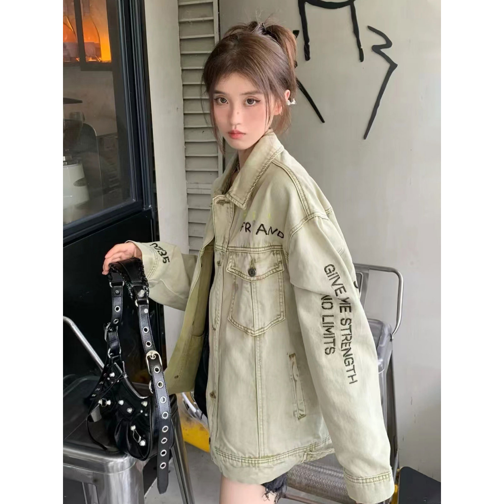 Ucnl Áo Khoác Nam In Chữ Phong Cách retro Cá Tính