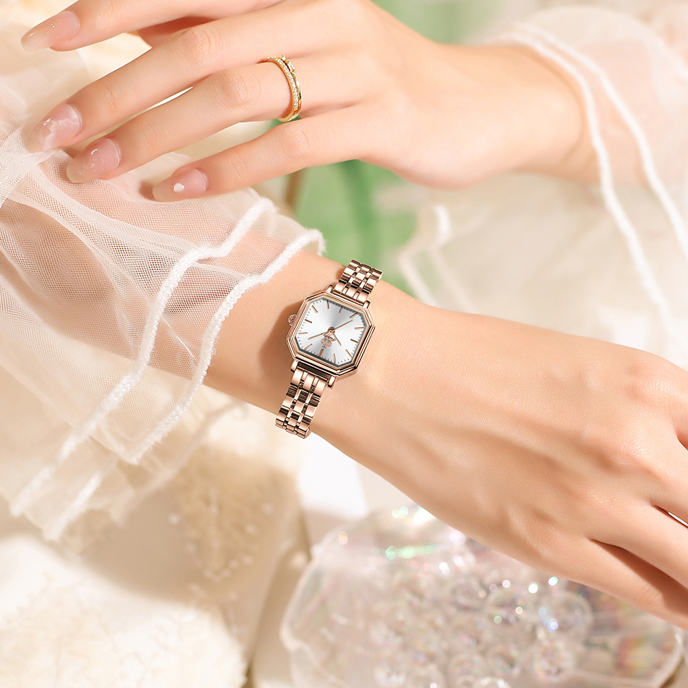 FATE LOVE Đồng Hồ Nữ Dây Thép Chính Hãng Chống Nước Thời Trang Thép Không Gỉ 906