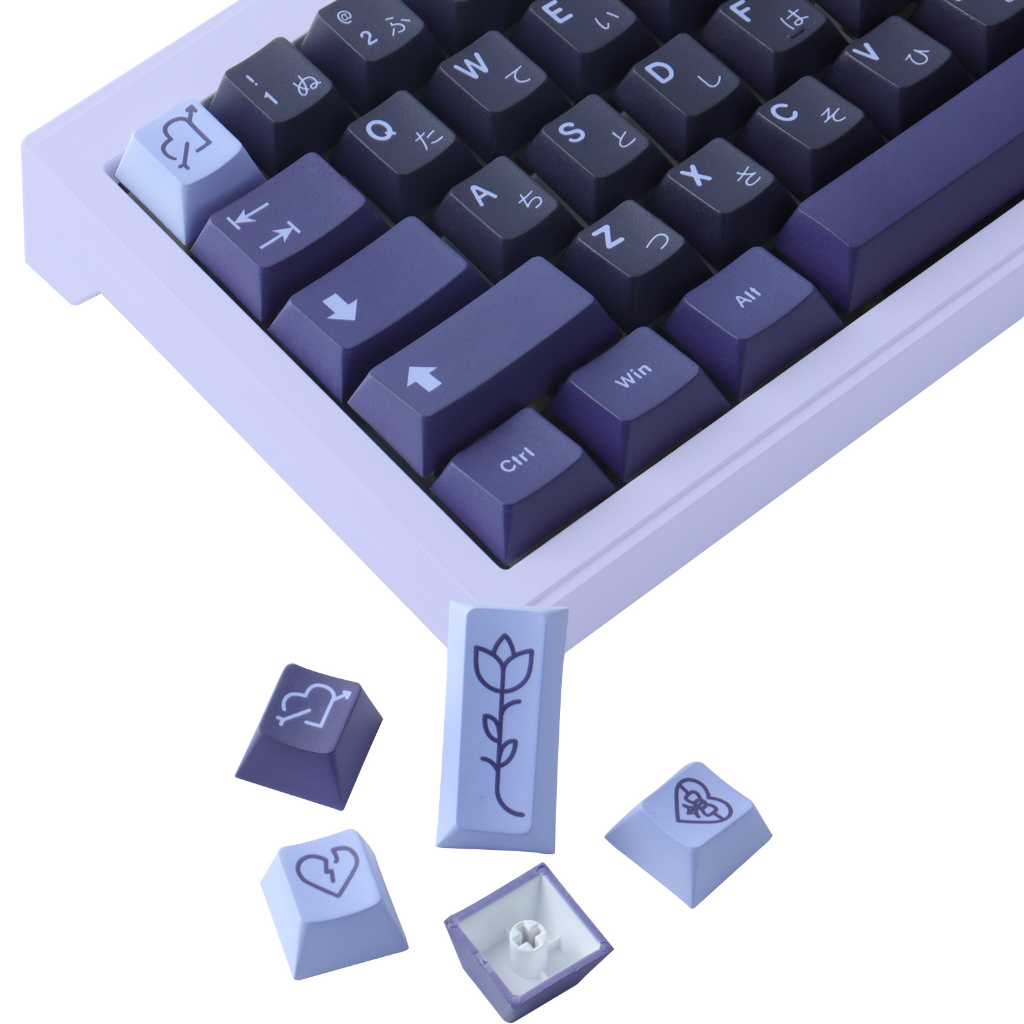 GMK Tình Yêu Đầu Tiên Keycaps, 156 Phím Keycaps PBT Anh Đào Hồ Sơ DYE-SUB Cá Tính Keycaps GMK Cho Bàn Phím Cơ