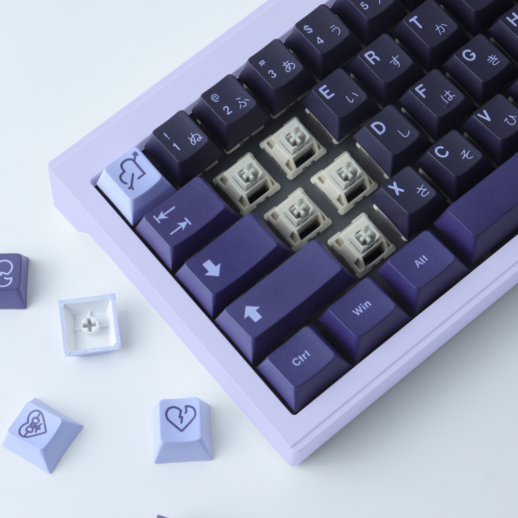 GMK Tình Yêu Đầu Tiên Keycaps, 156 Phím Keycaps PBT Anh Đào Hồ Sơ DYE-SUB Cá Tính Keycaps GMK Cho Bàn Phím Cơ