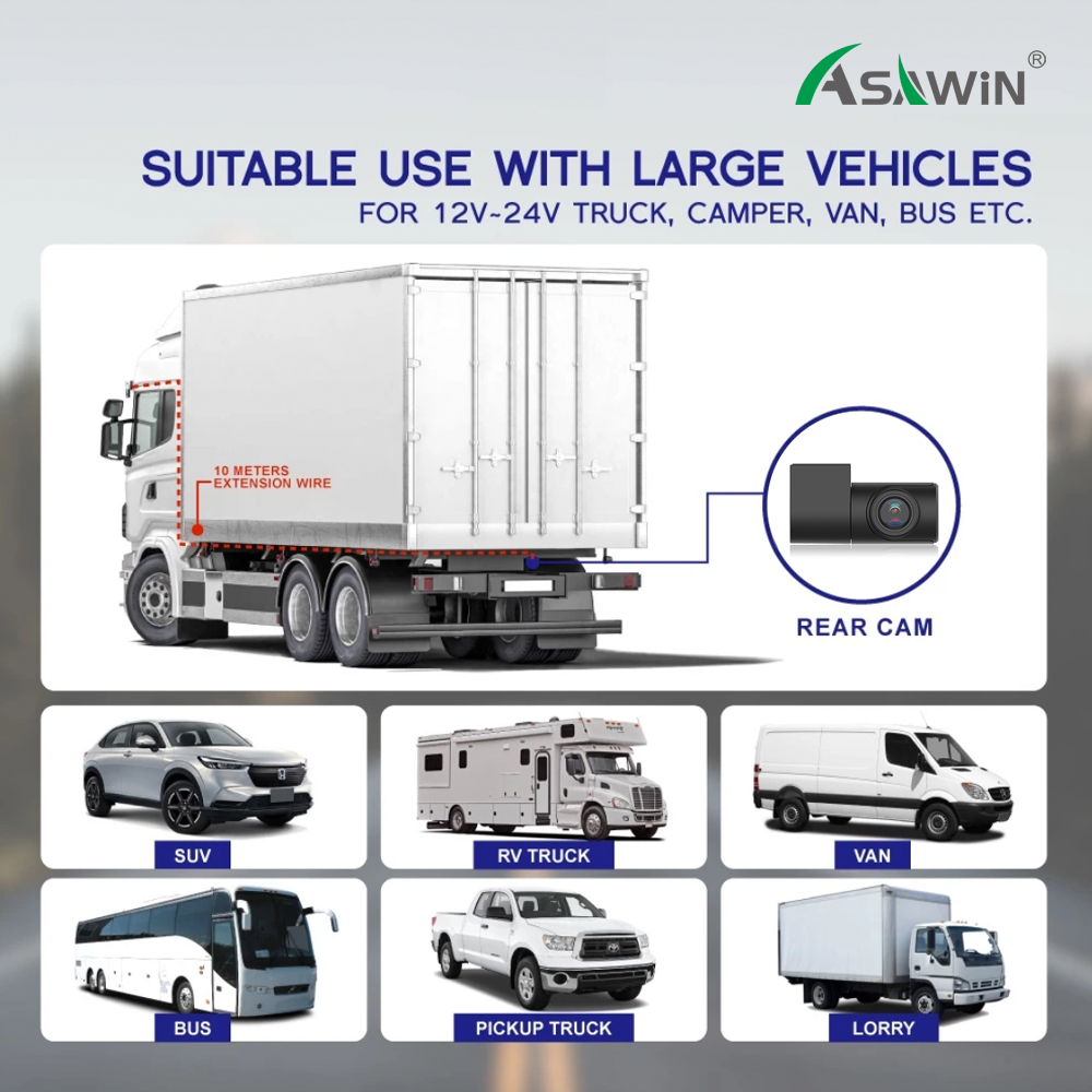 Asawin Camera phía sau Camera sau Dash Cam dự phòng Bãi đậu xe  1080P 720P 1080P Camera ngoài ô tô cho ô tô