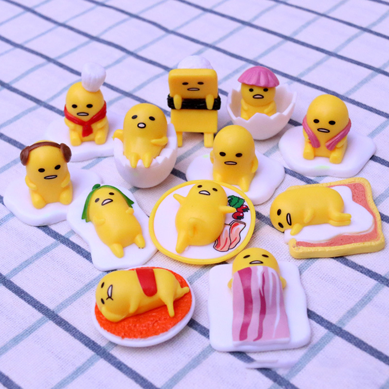 Set 6 Mô Hình Nhân Vật Phim Hoạt Hình Nhật Bản sanrio gudetama 4-4.5cm Bằng pvc