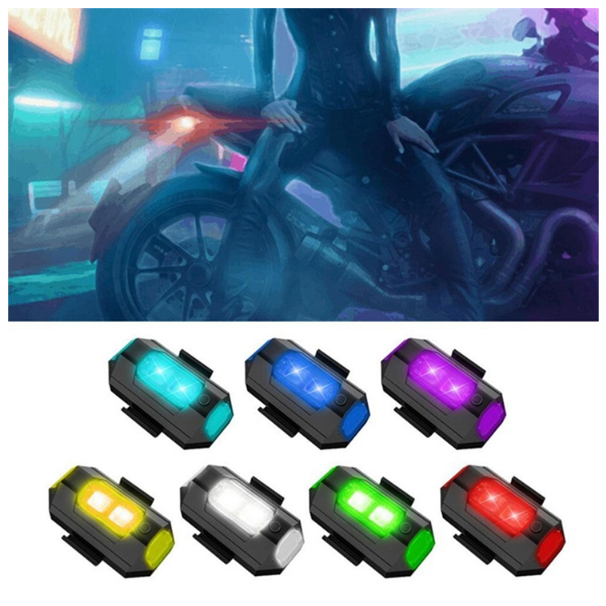 Đèn led Cảnh Báo mini Chống Va Chạm 7 Màu Thông Dụng Cho Xe Hơi / Máy Bay / Máy Bay Điều Khiển Từ Xa