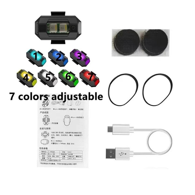 Đèn led Cảnh Báo mini Chống Va Chạm 7 Màu Thông Dụng Cho Xe Hơi / Máy Bay / Máy Bay Điều Khiển Từ Xa