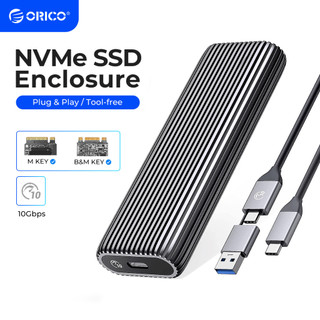 Orico Free Tool Nhôm M2 NVMe SSD Vỏ 10Gbps PCIe Type C M.2 SSD NVMe M Key Solid State Drive Case Hỗ trợ Giao thức NVMe kép (AM2C3)