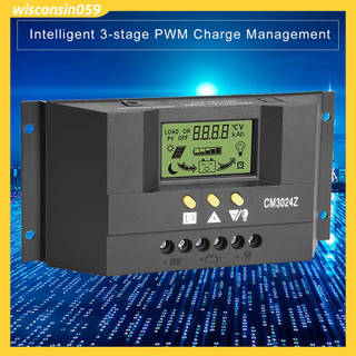 Bộ điều khiển sạc pin mặt trời thông minh pwm chỉnh màn hình lcd 12v 24v 30a