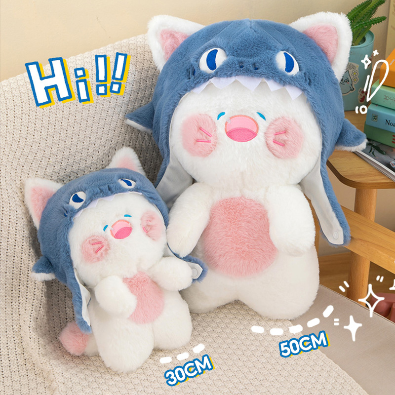 Gấu Bông Cá Mập Dễ thương Và Sáng Tạo Mèo Đồ chơi nhồi bông Hình Cá Mập Dễ Thương 50cm