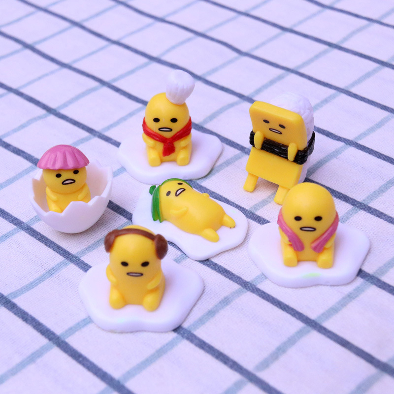 Set 6 Mô Hình Nhân Vật Phim Hoạt Hình Nhật Bản sanrio gudetama 4-4.5cm Bằng pvc