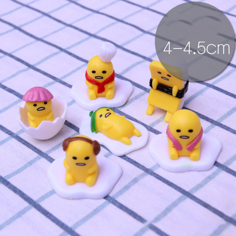 Set 6 Mô Hình Nhân Vật Phim Hoạt Hình Nhật Bản sanrio gudetama 4-4.5cm Bằng pvc
