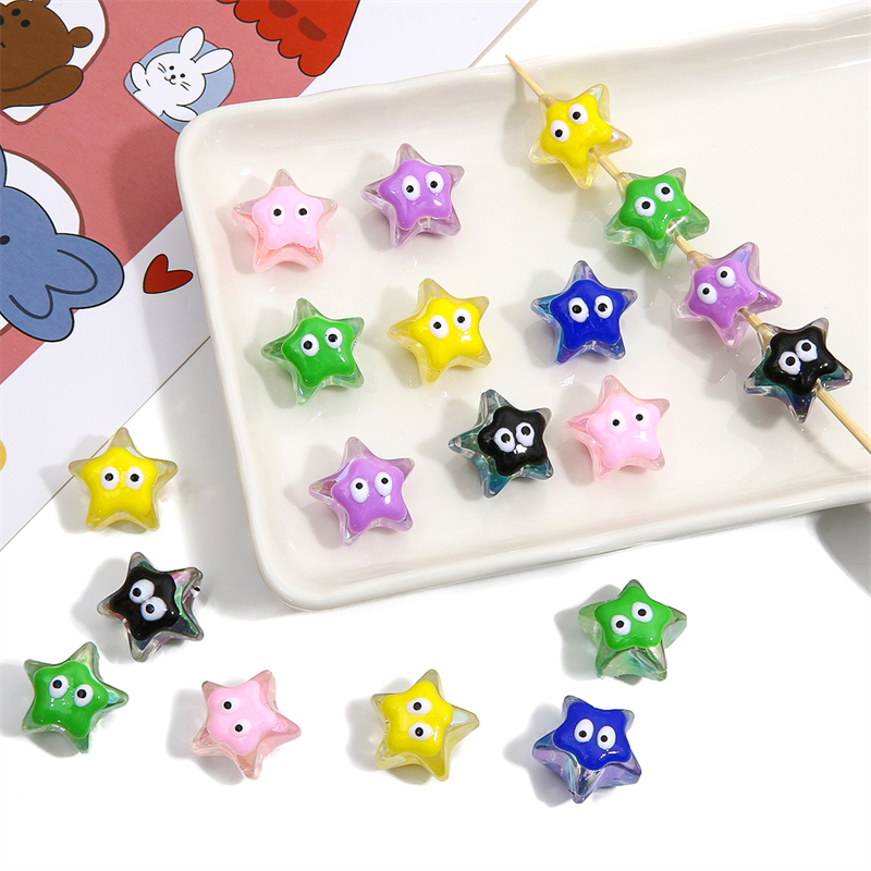 Hạt Cườm Hình Ngôi Sao Năm Cánh 19mm Dùng Làm Trang Sức diy