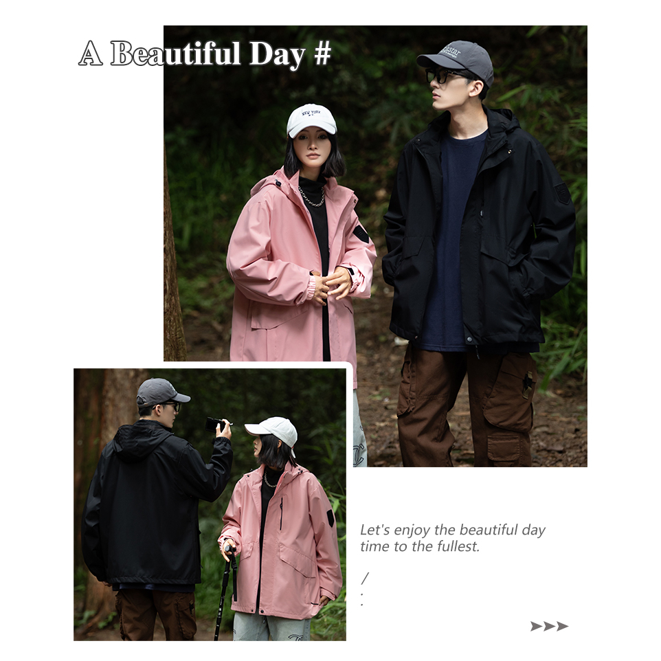 Voevoe Áo Khoác Gió Có Mũ Trùm Chống Thấm Nước Thời Trang