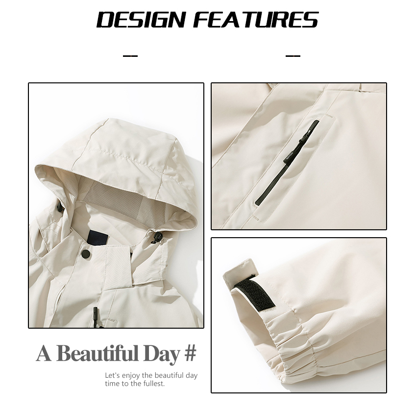 Voevoe Áo Khoác Gió Có Mũ Trùm Chống Thấm Nước Thời Trang