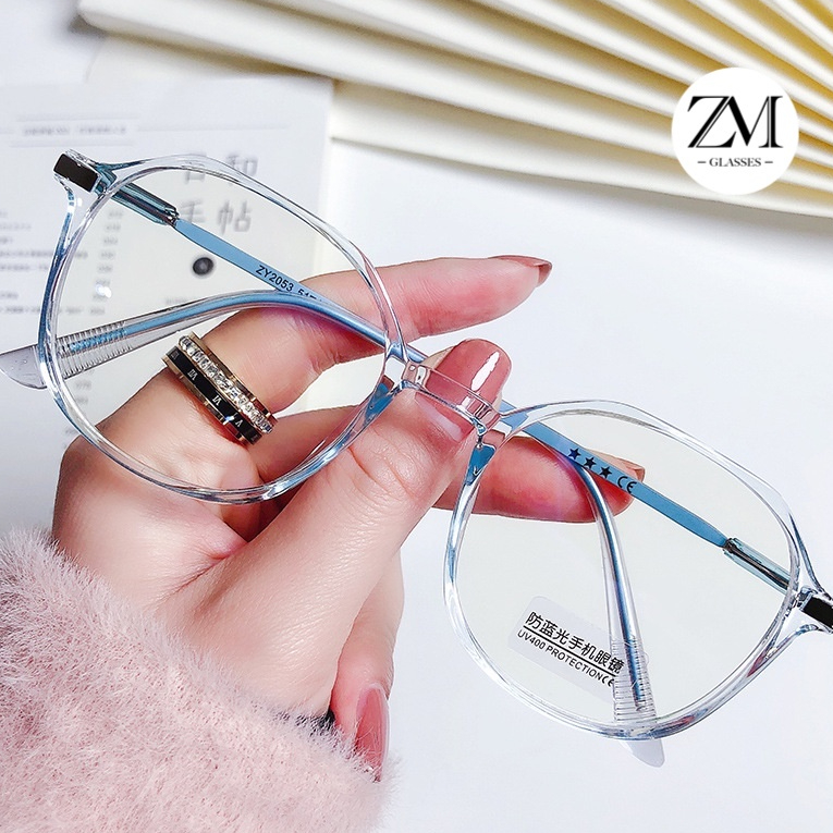 kính cận thị kính thời trang khung kính Kính chống tia bức xạ và ánh sáng xanh -0,5 --> -6,0 độ ống kính có thể tháo rời kính nữ 078