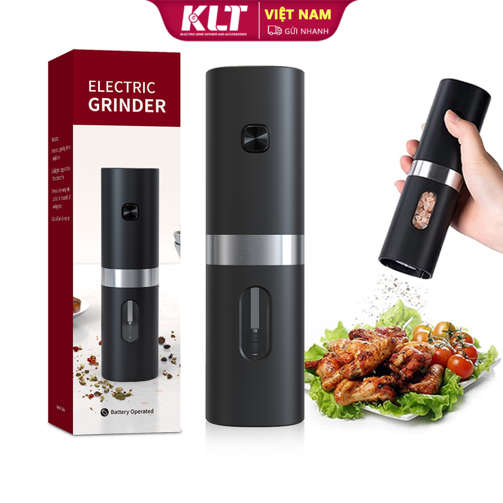 KLT Máy Xay Tiêu Điện Tử Với Đèn led Điều Chỉnh Một Nút Điều Khiển Tự Động
