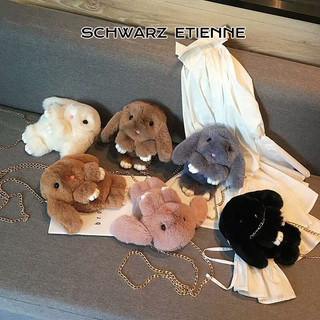 SCHWARZ ETIENNE Túi Đeo Chéo Hình Thỏ Hoạt Hình Nhồi Bông Phong Cách Hàn Quốc Xinh Xắn
