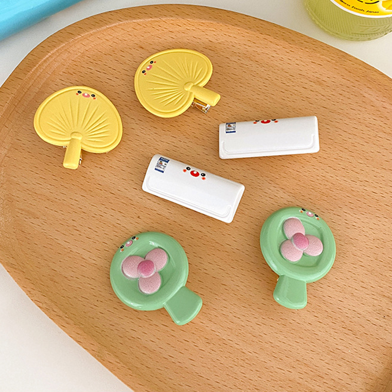 ✨✨Kẹp Tóc Hình Quạt Màu Kem Dễ Thương Cho Nữ