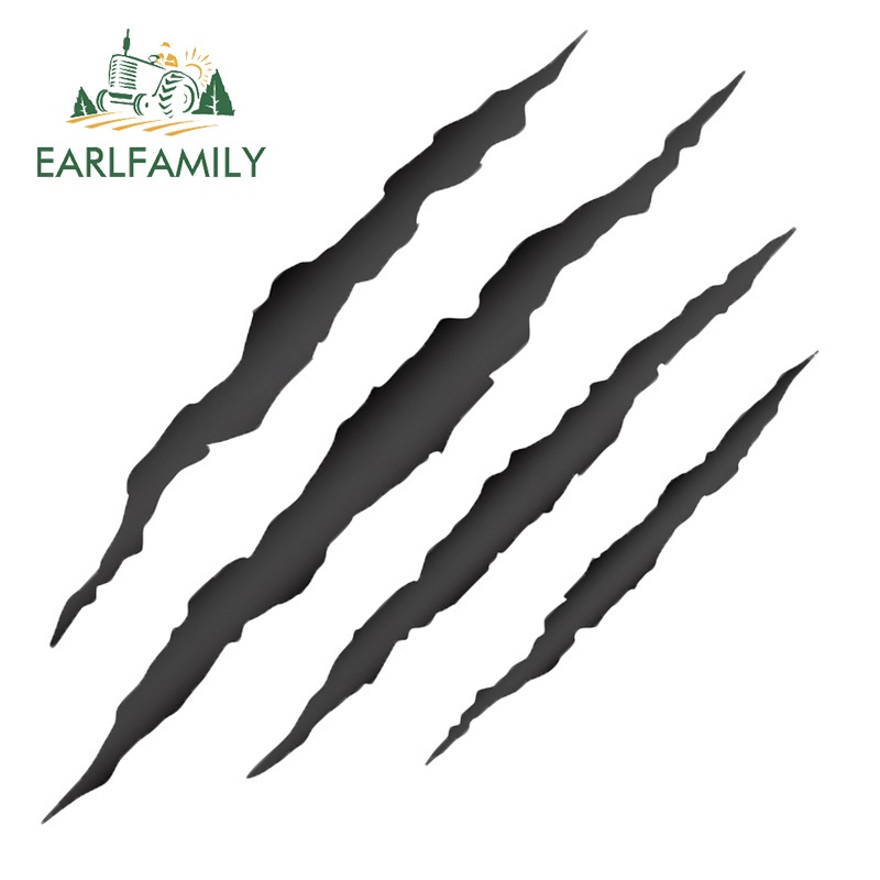 Earlfamily Đề Can Dán Trang Trí Kính Chắn Gió Xe Hơi Hình Dấu Chân Quái Vật 13cm Chống Thấm Nước