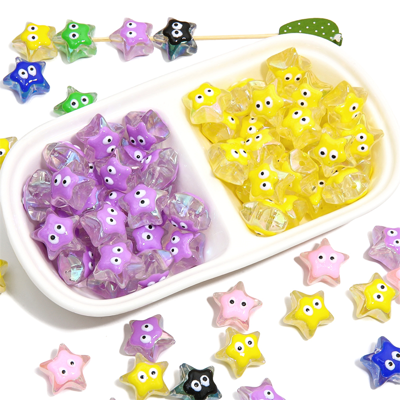 Hạt Cườm Hình Ngôi Sao Năm Cánh 19mm Dùng Làm Trang Sức diy