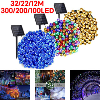 Dây Đèn Led 300 / 200 / 100 Bóng 32 / 22 / 12M Sử Dụng Năng Lượng Mặt Trời Chống Thấm Nước Trang Trí Tiệc Cưới / Giáng Sinh