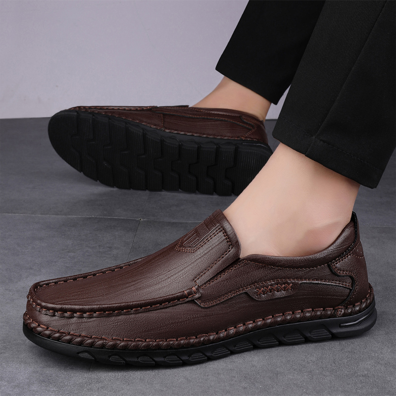 Giày Lười Da Bò 100% handmade Thời Trang Cho Nam