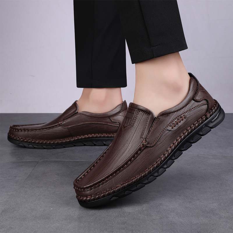 Giày Lười Da Bò 100% handmade Thời Trang Cho Nam