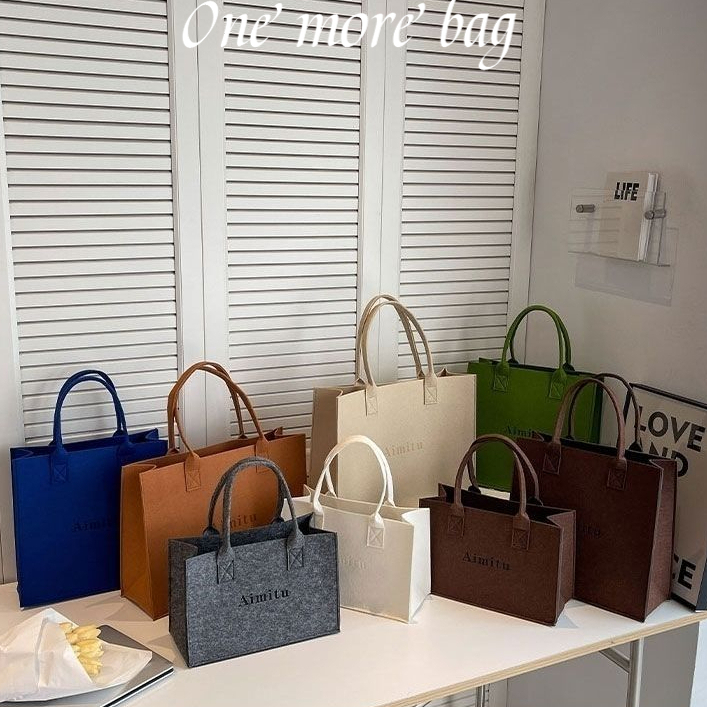 Mr.puffer Túi Xách Đeo Vai Bằng Vải Nỉ Kích Thước Lớn In Chữ Phong Cách Mới Cho Nữ